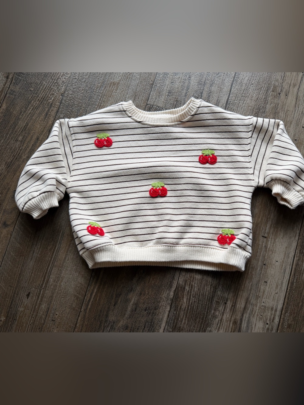 ZARA Cream Sweater with cherries